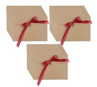 Sobre Para Regalar, Ambesty 30 Piezas Sobres de Papel Kraft Retro Tarjetas con Cinta para Tarjeta de Boda Cumpleaños Felicitacion Visita Fiesta, Invitaciones Hechas a Mano (Cinta Roja)