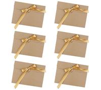 Sobre Para Regalar, Ambesty 50 Piezas Sobres de Papel Kraft Retro Tarjetas con Cinta para Tarjeta de Boda Cumpleaños Felicitacion Visita Fiesta, Invitaciones Hechas a Mano (Doradas 02, 50 Piezas)