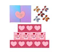 Sobre rebotante, , tarjeta de cubo de salto, función de efectivo oculta, pieza de decoración de propuesta romántica, suministro de felicitación, pequeñas cajas rosas para novio y pareja