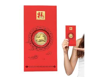 Sobre Rojo Chino | 2026 Paquete Recuerdo Caballo | Moneda Para Coleccionistas,Para Año Nuevo Plata De Papel Niño Niña Adulto Mayor Familia Amigo Celebración Colgando