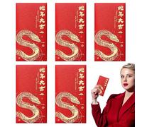 Sobre Rojo Chino - 5 Sobres Para Dinero De La Suerte Para El Año De La Serpiente | Sobres De Bolsillo Rojos Para Año Nuevo Chino, Navidad, Días Festivos, Dinero De La Suerte Y Tarjetas De Felicitación