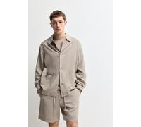 Sobrecamisa 100% lino bolsillos Lefties Edition MARRÓN TOPO M