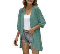 Sobrecamisa Mujer Verano Abierto Chaqueta de Punto Camisa Informal de Talla Grande Top Elegante Frente Chaqueta de Punto Cardigan Casual Sólido Abrigo