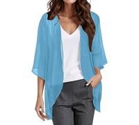 Sobrecamisa Mujer Verano Chaqueta de Verano Ligera Cárdigan de Entretiempo para Primavera Y Otoño Chaqueta de Punto Abierta Cárdigan Frontal Abierto Cortacárdigan Elegante