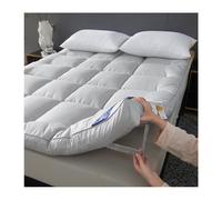 Sobrecolchon Topper Extra Grueso De 10cm 200x220cm Cubrecolchón De Algodón Suave 180x200cm Fibra De Soja En Exceso Transpirable Colchón Futón Acolchado (Color : Grey, Size : Cal King-200x220cm)