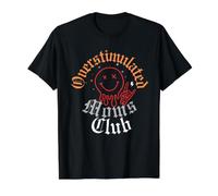 Sobreestimulado Moms Club Derretir Sonrisa Cara Alternativa Gótica Camiseta gráfica económica, Hombre, Negro, M