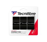 Sobregrips de tenis Tecnifibre Pro Contact (paquete de 3) (negro)