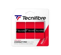 Sobregrips de tenis Tecnifibre Pro Contact (paquete de 3) (rojo)