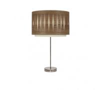 Sobremesa alto alexandra 1xe27 cuero/madera oscura 61x30x30 cm