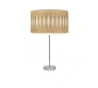 Sobremesa alto alexandra 1xe27 niquel/madera clara 61x30x30 cm