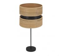 Sobremesa alto colet 1xe27 negro/madera clara 61x30x30 cm