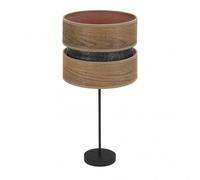 Sobremesa alto colet 1xe27 negro/madera oscura 61x30x30 cm