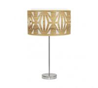 Sobremesa alto katerina 1xe27 niquel/madera clara 61x30x30 cm