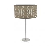 Sobremesa alto katerina 1xe27 niquel/madera gris 61x30x30 cm