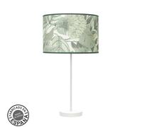 Sobremesa alto moda 1xe27 blanco/hoja verde 63x30x 30cm