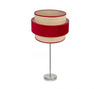 Sobremesa alto reyes 1xe27 niquel/natural-rojo 64x30x30 cm