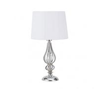 Sobremesa cebrano 1xe27 cromo c/pant blanca 30x30x55 cm