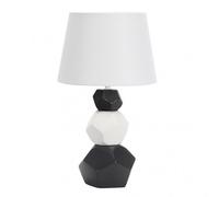 Sobremesa ceramica foz 1xe27 blanc/neg pant blanca 41x24x24 cm