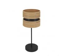 Sobremesa colet 1xe14 negro/madera clara 43x18x18 cm