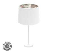 Abrila Tunez Blanco/Blanco-Estampado - Lámpara Sobremesa Moderno 1Xe27 30 Cm