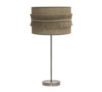 Sobremesa grande kala 1xe27 cuero/saco 63x30x30 cm con flecos