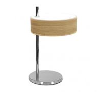 Sobremesa haiti con 1luz cromo/madera clara fabrilamp