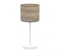 Sobremesa jerte 1xe14 blanco/madera gris 42x17x17 cm marca fabrilamp