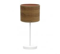 Sobremesa jerte 1xe14 blanco/madera oscura 42x17x17 cm marca fabrilamp