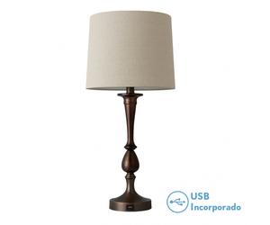 Sobremesa khalifa1xe27 marron 60´5x28x28 cm puerto usb