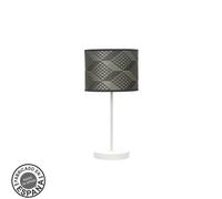 Abrila Moda Blanco/Tetris Gris - Lámpara Sobremesa Moderno 1Xe14 17 Cm
