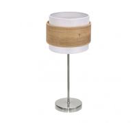 Sobremesa myriam 1xe14 niquel/madera clara 47x18x18 cm