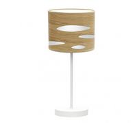 Sobremesa odra 1xe14 blanco/madera clara 42x17x17 cm marca fabrilamp