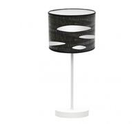Sobremesa odra 1xe14 blanco/madera negra 42x17x17 cm marca fabrilamp