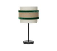 Abrila Cornalina Pequeña Beis-Verde - Lámpara Sobremesa 1X14
