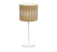 Sobremesa piron 1xe14 blanco/madera clara 42x17x17 cm marca fabrilamp