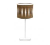 Sobremesa piron 1xe14 blanco/madera oscura 42x17x17 cm marca fabrilamp
