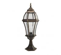Sobremuro exterior aluminio becrux 1xe27 neg/oro 64,5x21x21 cm ip44