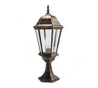 Sobremuro exterior aluminio regulus 1xe27 neg/oro 56x23x23 cm ip44
