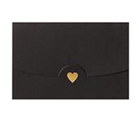 Sobres 10 unids,5 * 7CM tarjeta de felicitación pequeña Tarjeta De Nombre sobre estampado en caliente amor nacarado Mini sobres papel(Black)