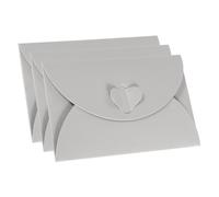 Sobres 36 Uds., 10,5x7cm, tarjeta de felicitación pequeña, Tarjeta De Nombre, sobre con cierre en forma corazón, soporte for tarjetas regalo, Mini sobres papel nacarado amor(Silver)