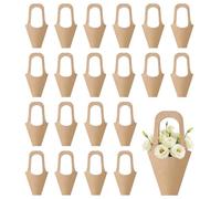 Sobres A - Paquete de 20 ramos de cono, bolsas para ceremonia, asa integrada 54 x 11,5 cm, resistente envoltura floral, diseño protector transparente de papel, acabado elegante | Graduación