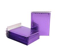 Sobres Acolchados 10 unids/lote de bolsas acolchadas papel aluminio con burbujas metálicas oro rosa, postales aluminizadas, embalaje regalo, sobres envío acolchados(Purple,25 * 30cm)