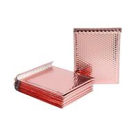 Sobres Acolchados 10 unids/lote de bolsas acolchadas papel aluminio con burbujas metálicas oro rosa, postales aluminizadas, embalaje regalo, sobres envío acolchados(Rose gold,18 * 23cm)