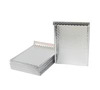 Sobres Acolchados 10 unids/lote de bolsas acolchadas papel aluminio con burbujas metálicas oro rosa, postales aluminizadas, embalaje regalo, sobres envío acolchados(Silver,25 * 30cm)