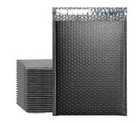 Sobres Acolchados 50 paquetes de bolsas embalaje negras for correos burbujas, sobres for regalos negocios, paquete joyería, bolsa Ziplock antiextrusión, resistente al agua(50Pcs Black,13 * 15cm)