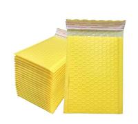 Sobres acolchados con cierre automático, Sobres acolchados autosellados, sobres publicitarios de burbujas, varios tamaños, multicolor, paquete 50(Yellow-50pcs,15 * 18cm)
