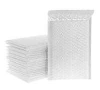 Sobres acolchados de burbujas for correo, envoltura forrada a granel, bolsas Polymailer for envío, embalaje, autosellado, 100 Uds para Cosméticos(White,13 * 18cm)