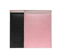 Sobres acolchados de color negro y rosa, sobres de embalaje impermeables autoadhesivos para envío, embalaje de correo, 25 rosas, 25 negros, 11 x 13 cm