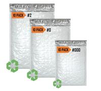 Sobres acolchados Sales4Less Poly Bubble Mailers n. 2 8,5 x 12 (paquete de 10) 0 6 x 10 (paquete de 10) 000 4 x 8 (paquete de 10) Sobres acolcha