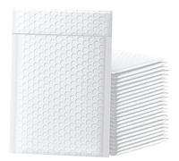 Sobres Acolchados Sobres de polietileno acolchados for anuncios publicitarios burbujas negros, embalaje for sobres comerciales, bolsa Ziplock envío, color rosa y blanco(50pcs White,11 * 15cm)